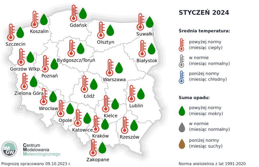 Prognoza długoterminowa. Styczeń ciepły i mokry