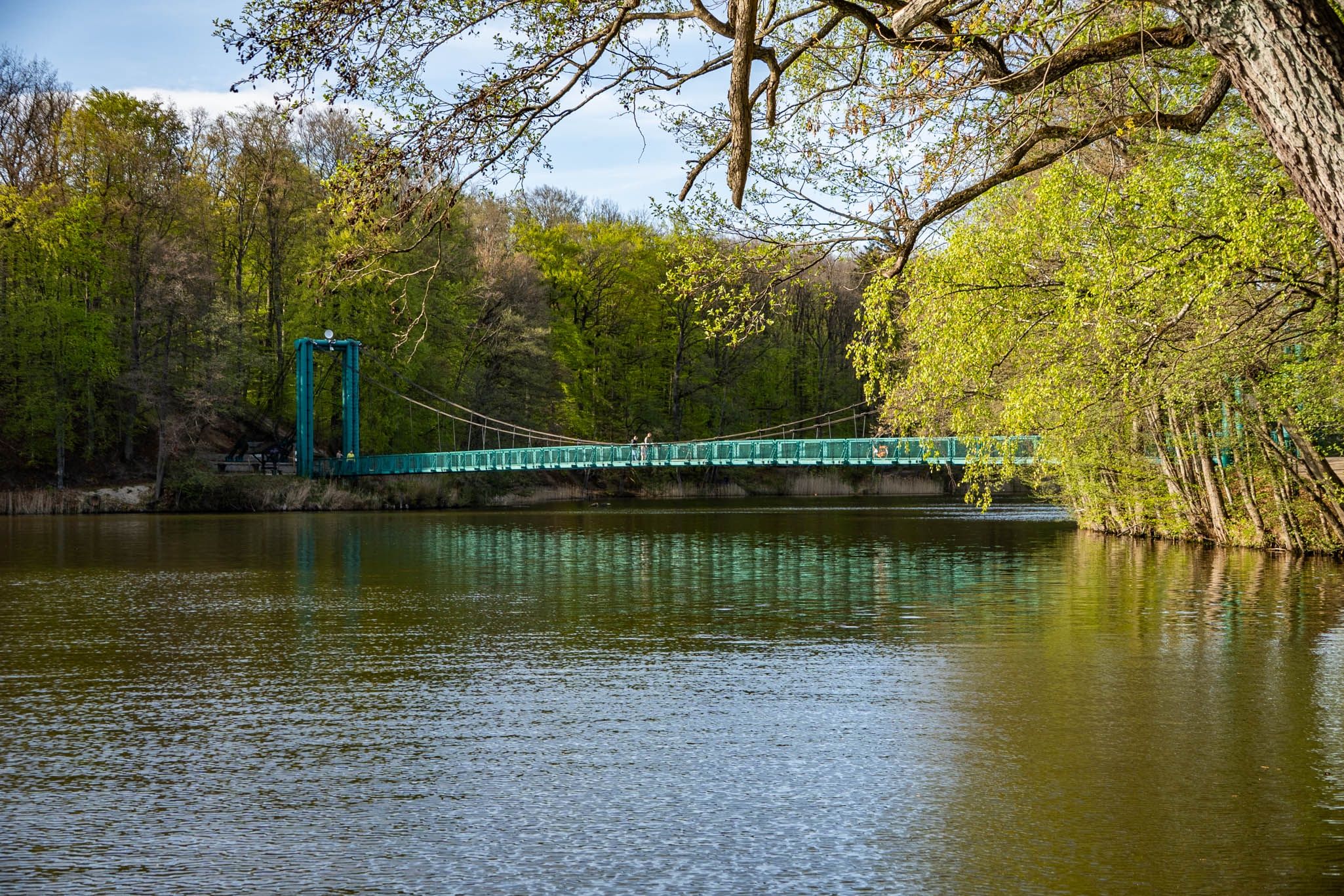Wałcz - Most Kłosowskiego, wiszący most