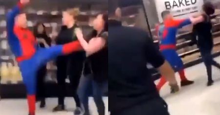 "Spider-Man" poprowadził atak w sklepie. 6 osób rannych