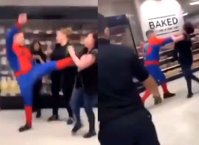 "Spider-Man" poprowadził atak w sklepie. 6 osób rannych
