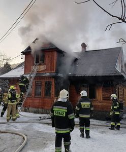 Pożar drewnianego domu w Szczyrku