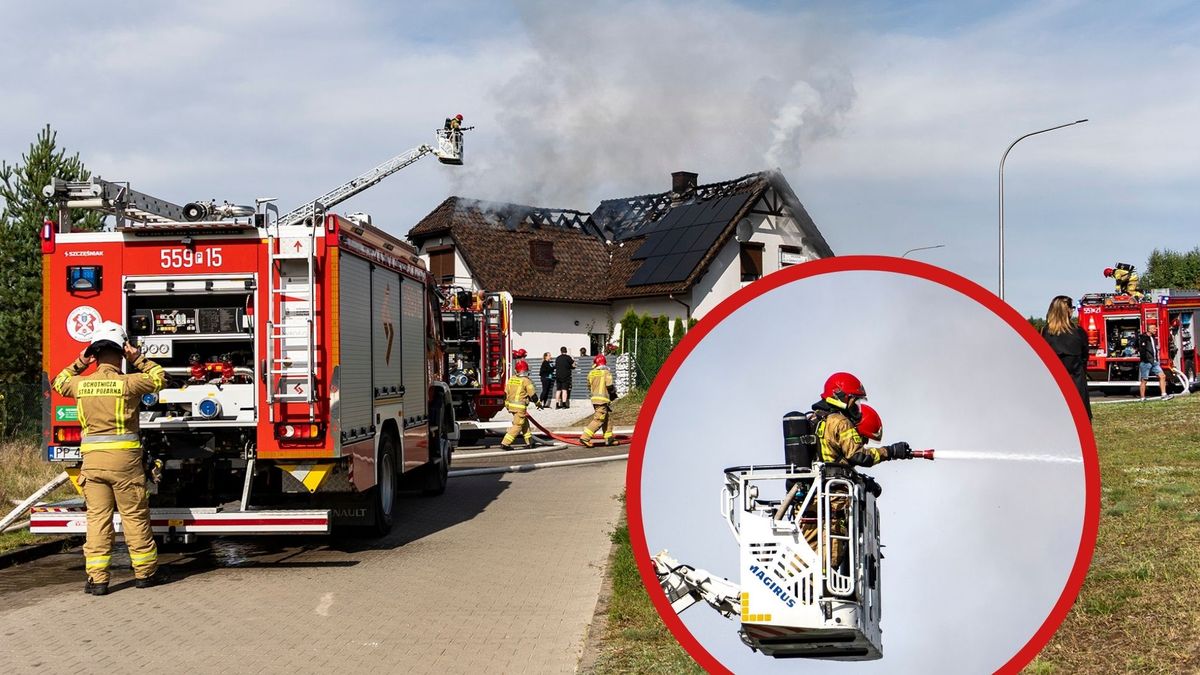 Pożar domu w Dolaszewie.