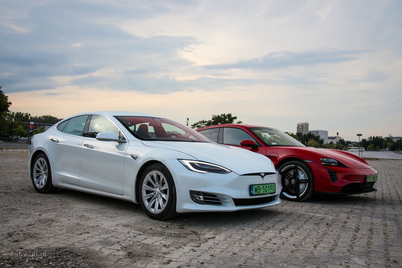 Poliftowy Model S i jeden z "tesla-killerów" - Porsche Taycan