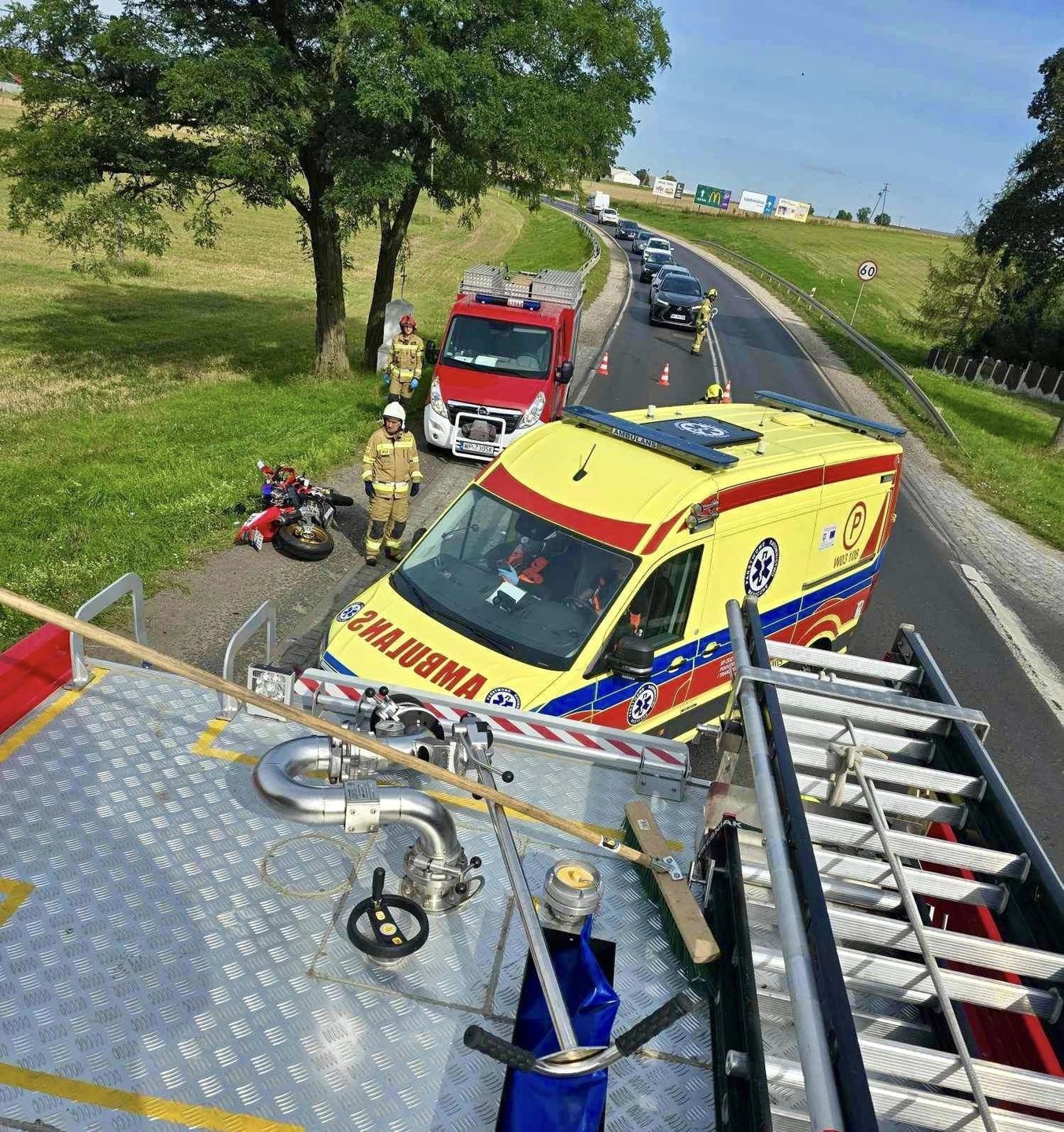Wypadek z udziałem motocyklisty 
