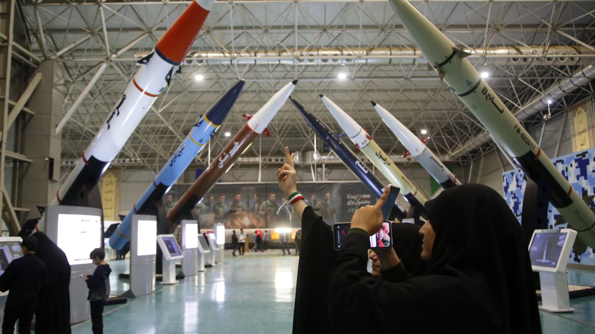 TEHRAN, IRAN - NOVEMBER 12: A view from the exhibition as Iran exhibits its missiles, satellite-carrying rockets and air defence systems, including the missiles and drones used in the Israeli attack, at the Aviation and Space Park Permanent Exhibition Centre of the Revolutionary Guards Army in capital Tehran, Iran on November 12, 2025. (Photo by Fatemeh Bahrami/Anadolu via Getty Images)