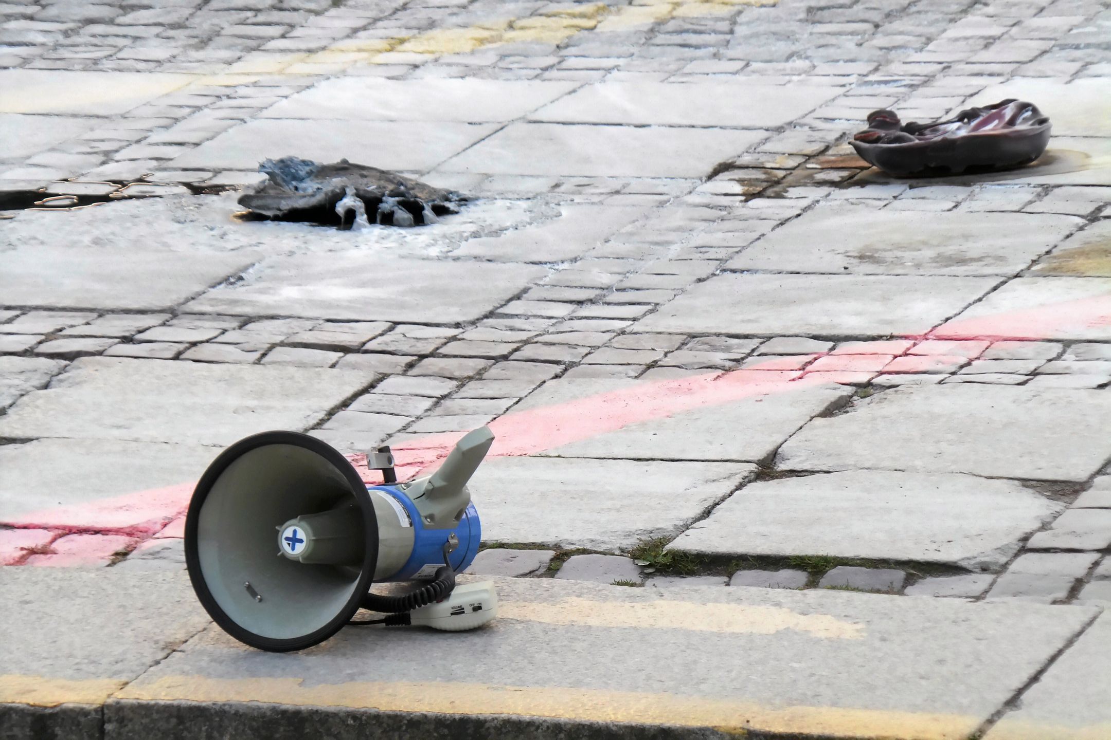 Miejsce, w którym podpalił się mężczyzna.
