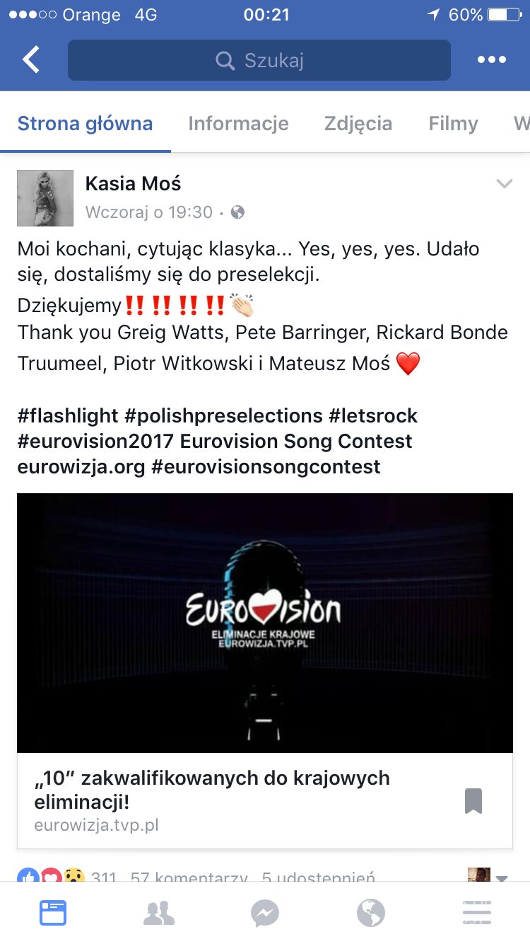 Kasia Moś o udziale w preselekcjach Eurowizja 2017