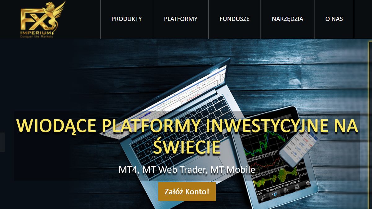 Strona internetowa FX Imperium.