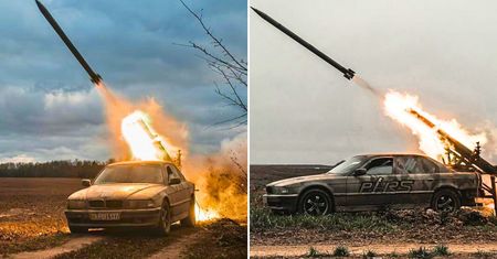 Jedyne takie bmw na świecie. Nagranie z frontu w Ukrainie