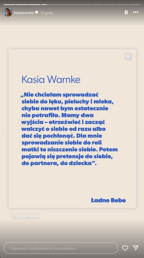 Katarzyna Warnke o macierzyństwie