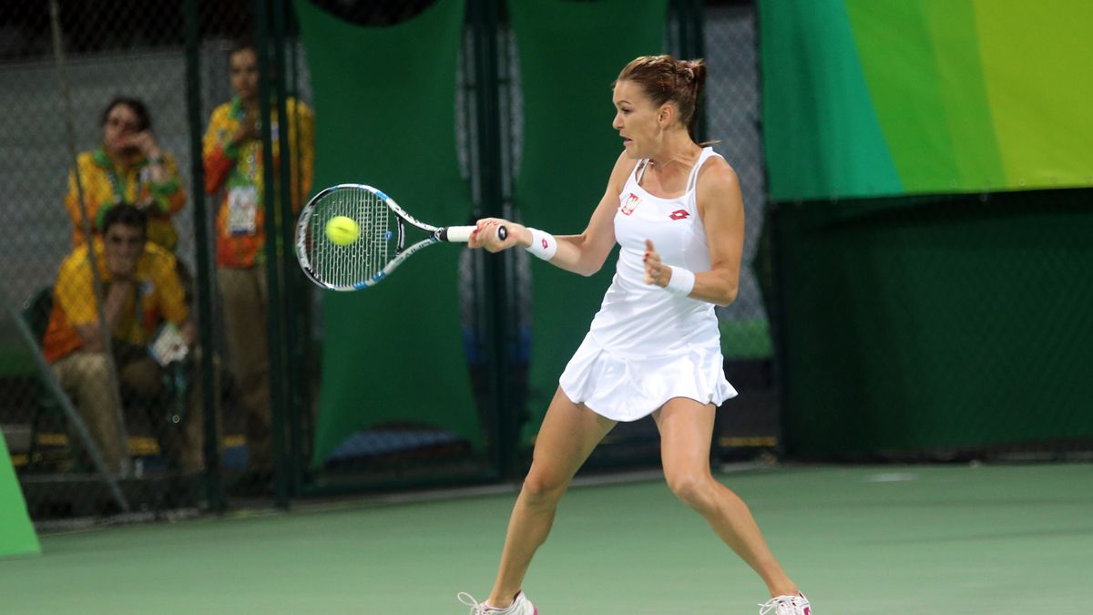 Agnieszka Radwańska w przegranym meczu I rundy miksta IO 2016