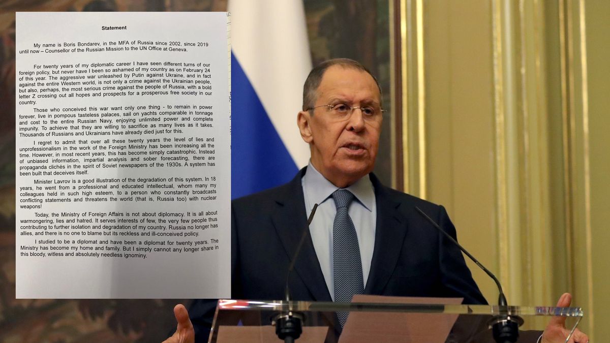 Boris Bondarew powiedział, że "wstydzi się swojego kraju" przez wojnę w Ukrainie 