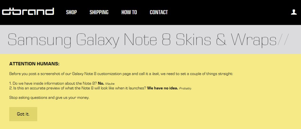 "Sprostowanie" w sprawie zdjęć Galaxy Note'a 8