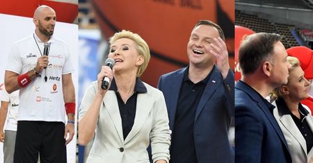 Roześmiani Dudowie na otwarciu letniego obozu koszykarskiego Marcina Gortata (ZDJĘCIA)