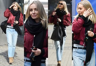 Agnieszka Szulim modnie ubrana, pozuje paparazzim do zdjęć od rana (ZDJĘCIA)