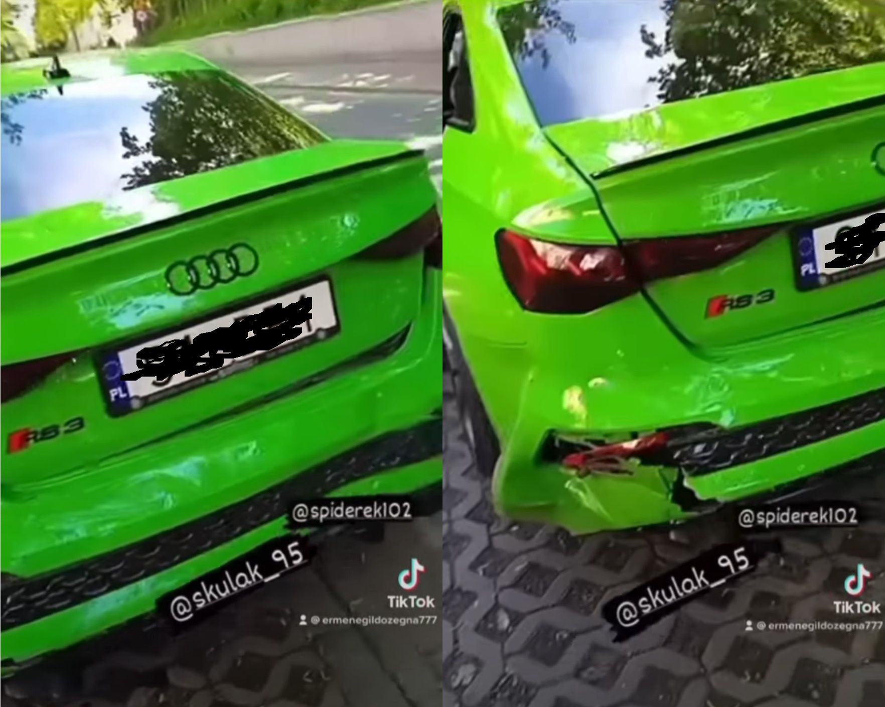 Audi RS3 Limousine uszkodzone w Sopocie