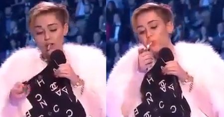 Miley pali skręta na scenie!
