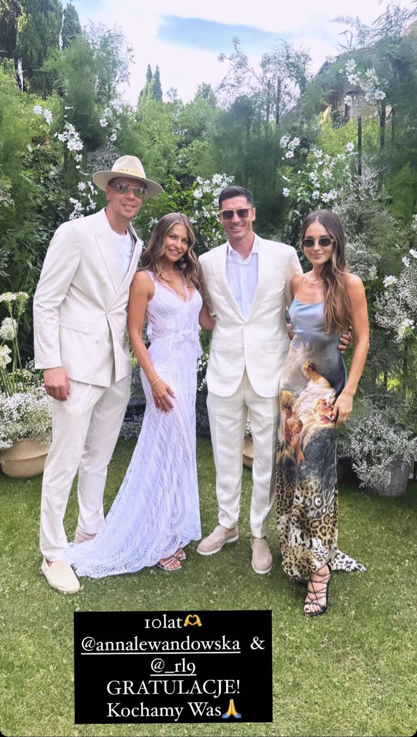 Wojciech Szczęsny, Anna Lewandowska, Robert Lewandowski, Marina Łuczenko