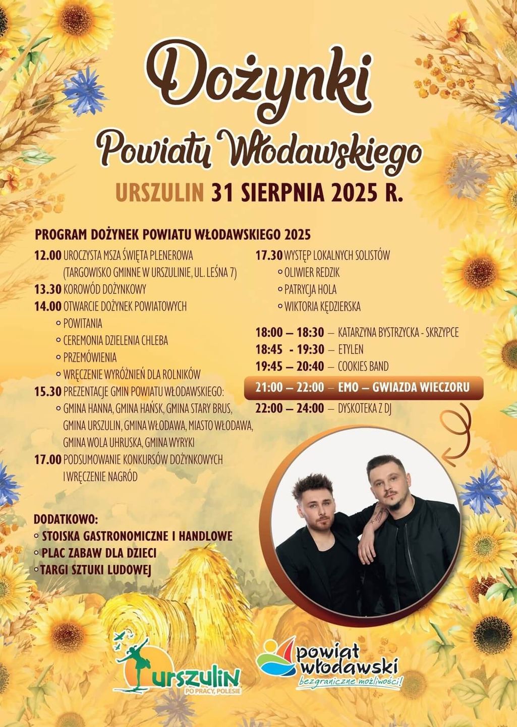 Dożynki Powiatu Włodawskiego 2025 - plakat