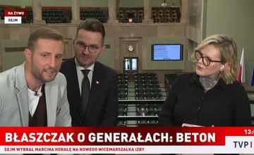 Miłosz Kłeczek wyprowadzony z sali parlamentarnej. Przerwał rozmowę w TVP Info