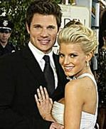 Szczęśliwi Jessica Simpson i Nick Lachey