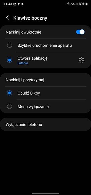 funkcje klawisza bocznego