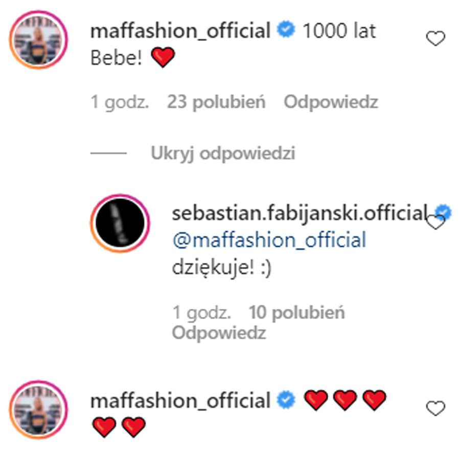 Maffashion składa życzenia Sebastianowi Fabijańskiemu