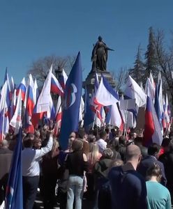 Wiec poparcia Rosji na Krymie. Wyznawca Putina o wojnie: jest jeszcze wiele do zrobienia