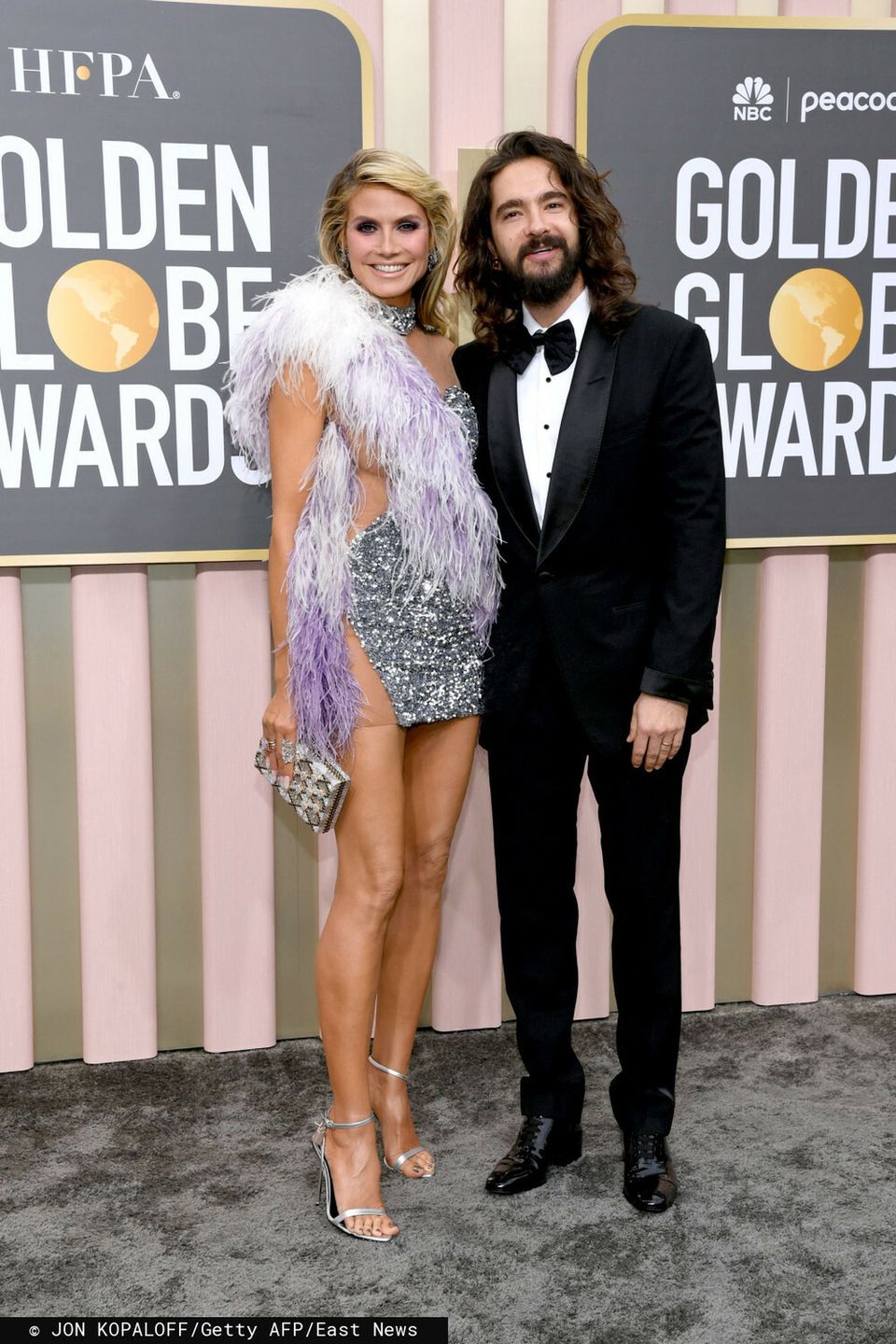 Heidi Klum (kreacja: Kevin Germanier) i Tom Kaulitz – Złote Globy 2022