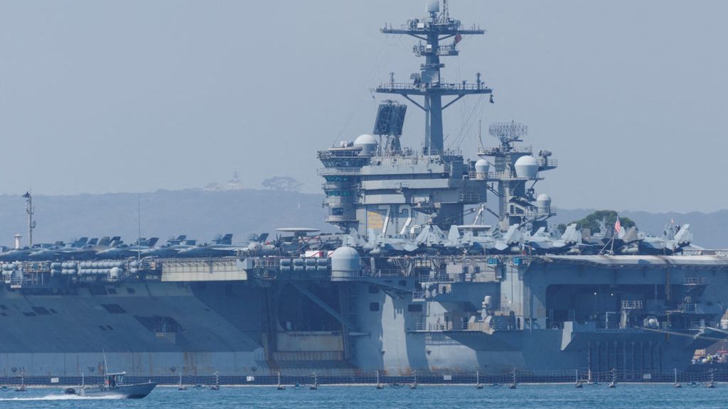 FILE PHOTO: The USS Abraham Lincoln in San Diego, CA
FILE PHOTO: The USS Abraham Lincoln (CVN-72), a Nimitz-class nuclear-powered aircraft carrier, is shown at Naval Air Station North Island in San Diego, California, U.S. August 11, 2025. REUTERS/Mike Blake/File Photo
Mike Blake