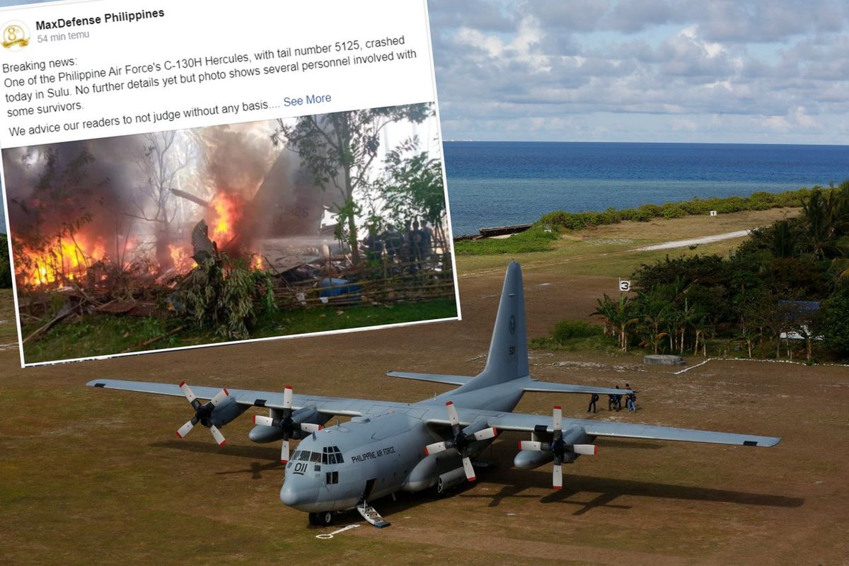 Filipiny. Katastrofa wojskowego samolotu. Na pokładzie były 92 osoby 