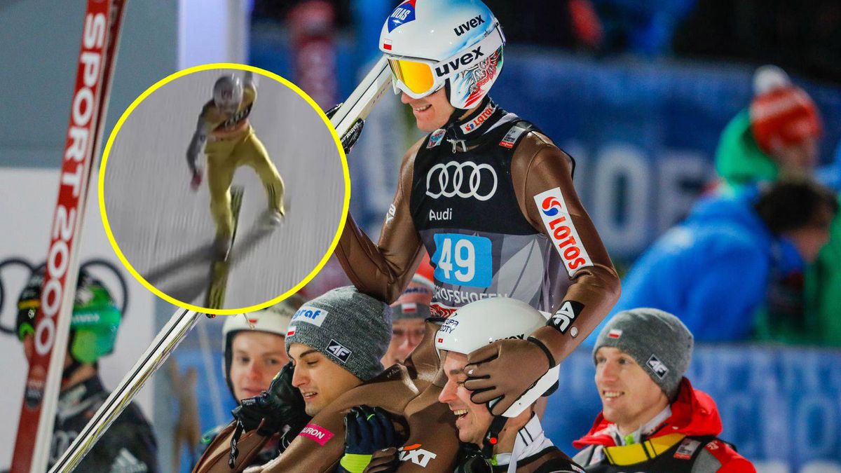 Getty Images / YouTube / Na zdjęciu: Kamil Stoch, a w miniaturze lądowanie Tandego