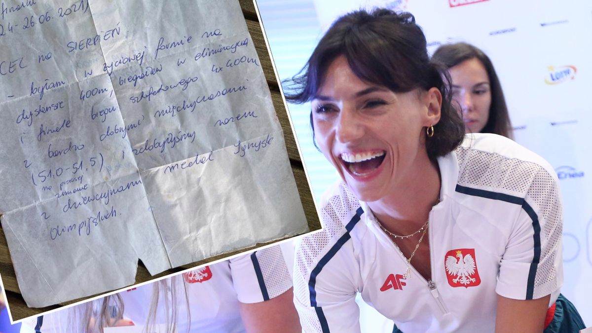 Facebook / FB Anny Kiełbasińskiej / Anna Klepaczko, WP SportoweFakty / Karta Anny Kiełbasińskiej ze spisanymi celami