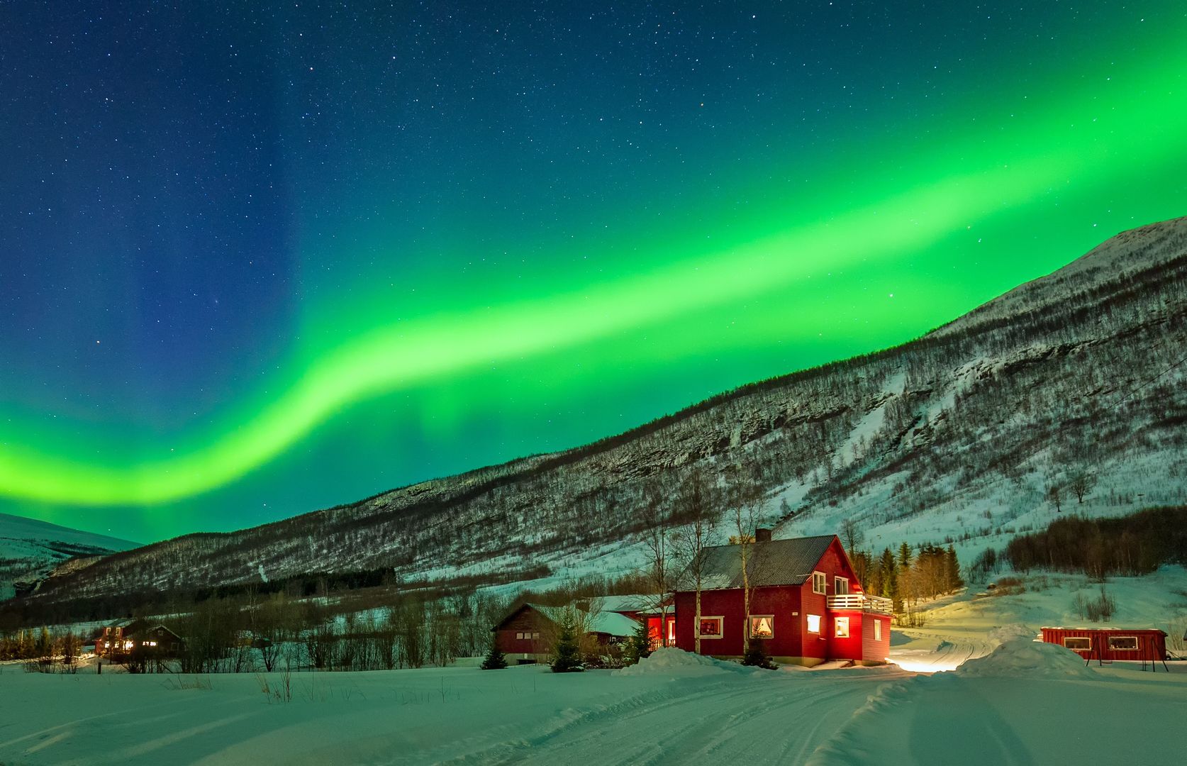 Zorza polarna w Północnej Norwegii 