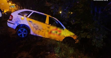 Śląskie. Policyjny pościg za pijanym kierowcą zakończony na drzewie
