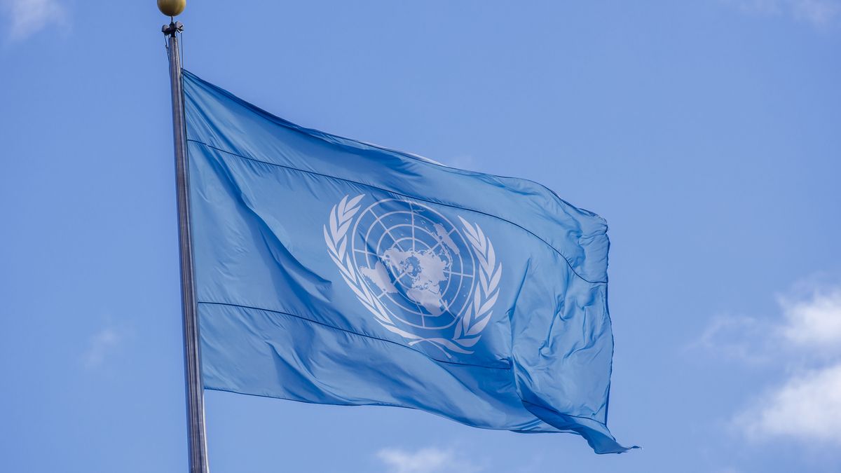 NEW YORK, UNITED STATES - FEBRUARY 27: The flag of United Nations wave in the wind on February 27, 2020 in New York, Germany. (Photo by Thomas Trutschel/Photothek via Getty Images)