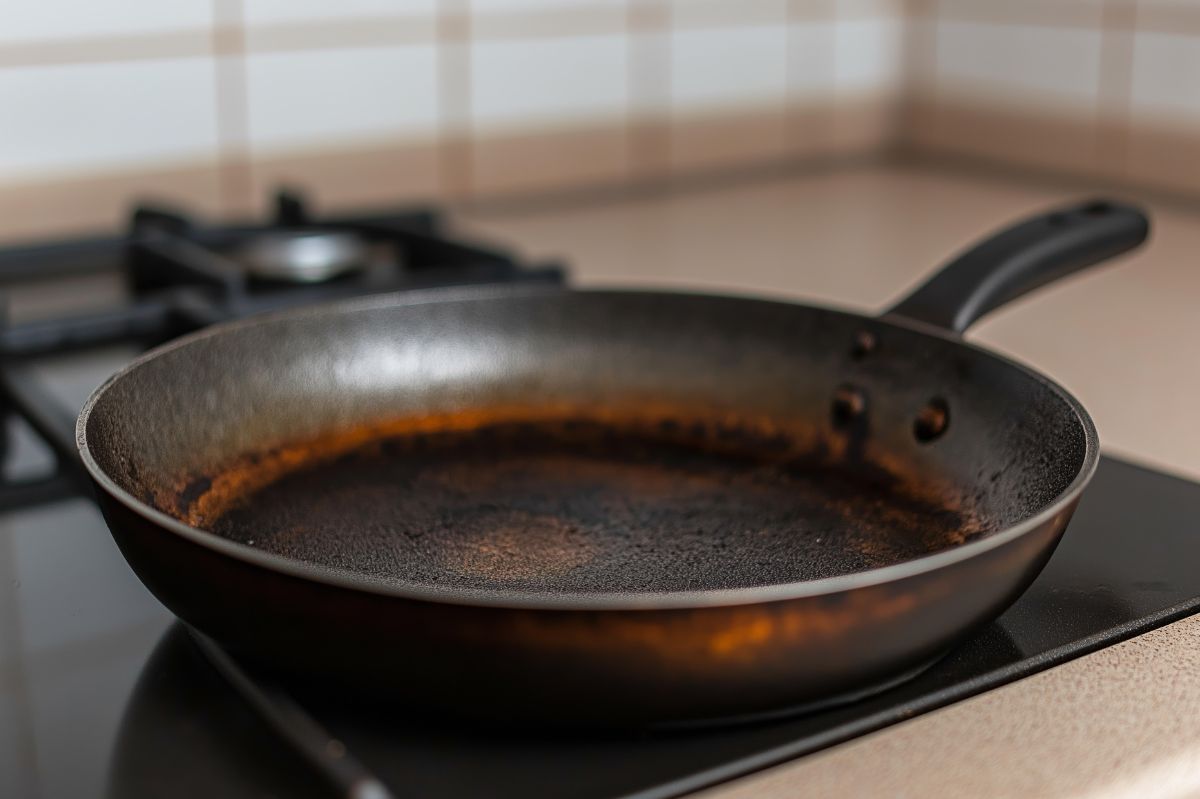 How to clean a burnt pan?