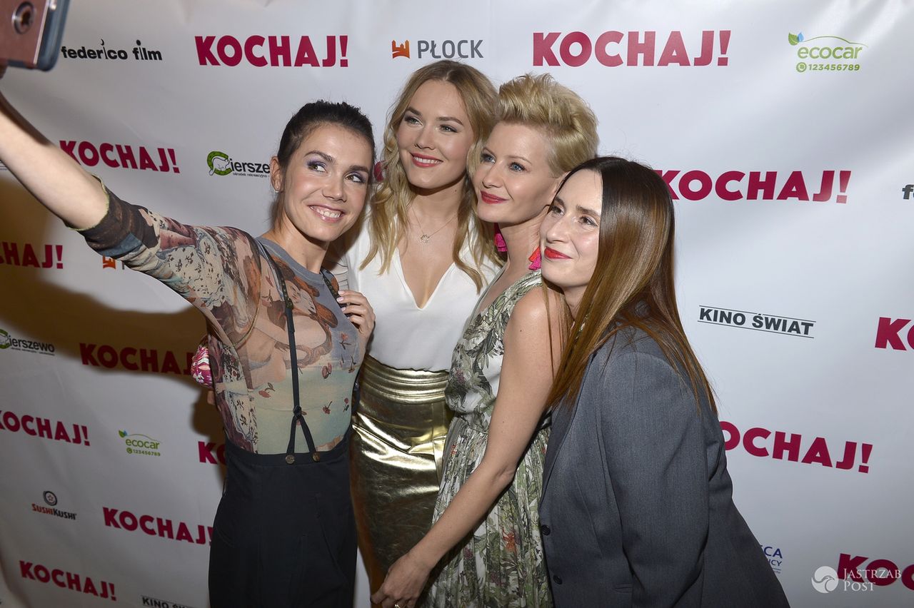 Olga Bołądź, Małgorzata Kożuchowska, Magdalena Lamparska, pokaz specjalny filmu "Kochaj" (fot. AKPA)