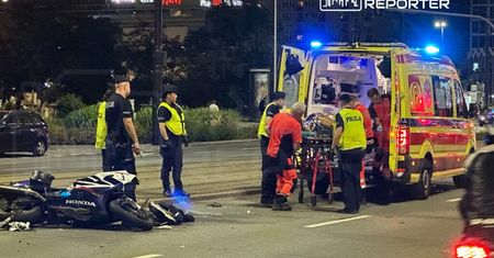 Warszawa: Poważne zderzenie w centrum. Kierujący autem zajechał drogę