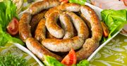 Kiełbasa wieprzowa o obniżonej zawartości tłuszczu smażona na patelni (pęto/burger)