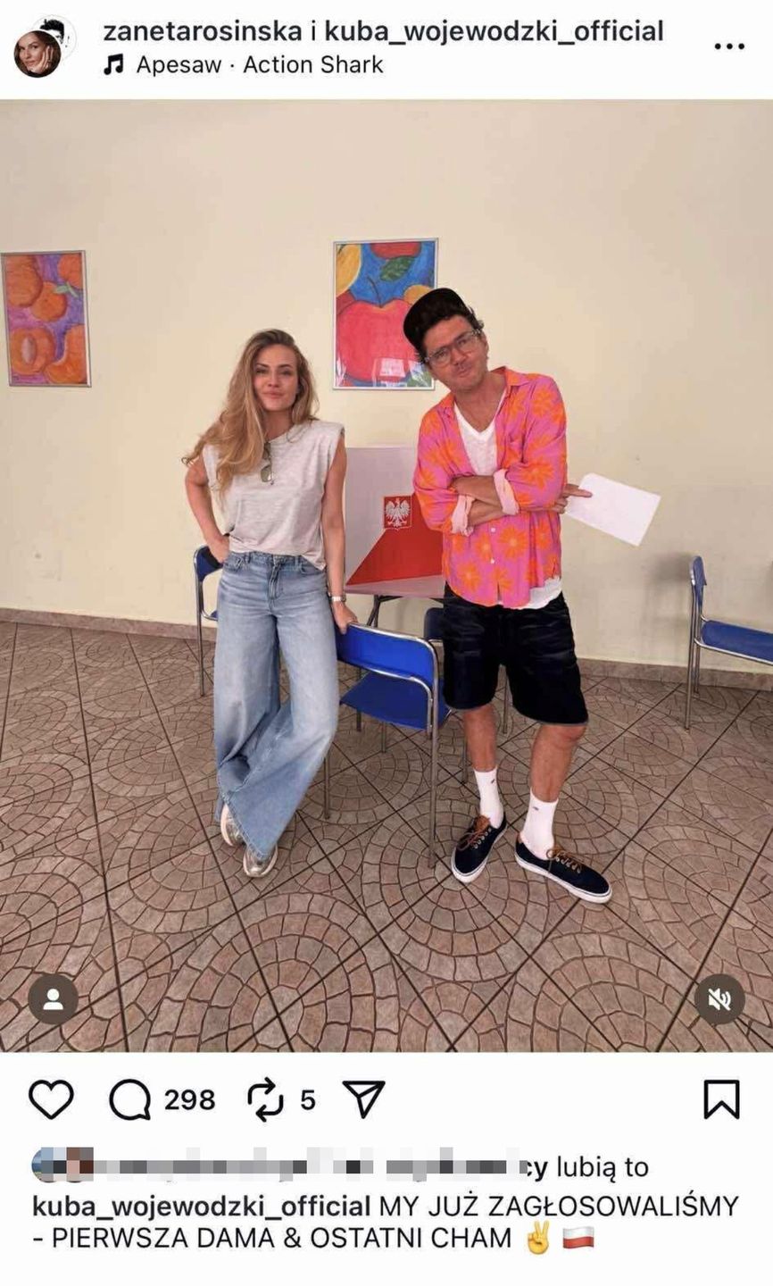 Kuba Wojewódzki i Żaneta Rosińska na Instagramie