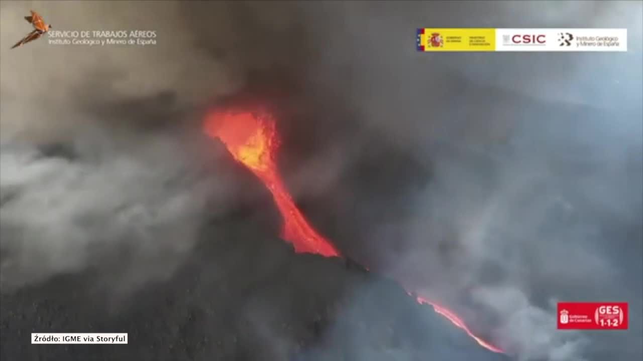 Wulkan na La Palmie ciągle aktywny. Powstał nowy strumień lawy.