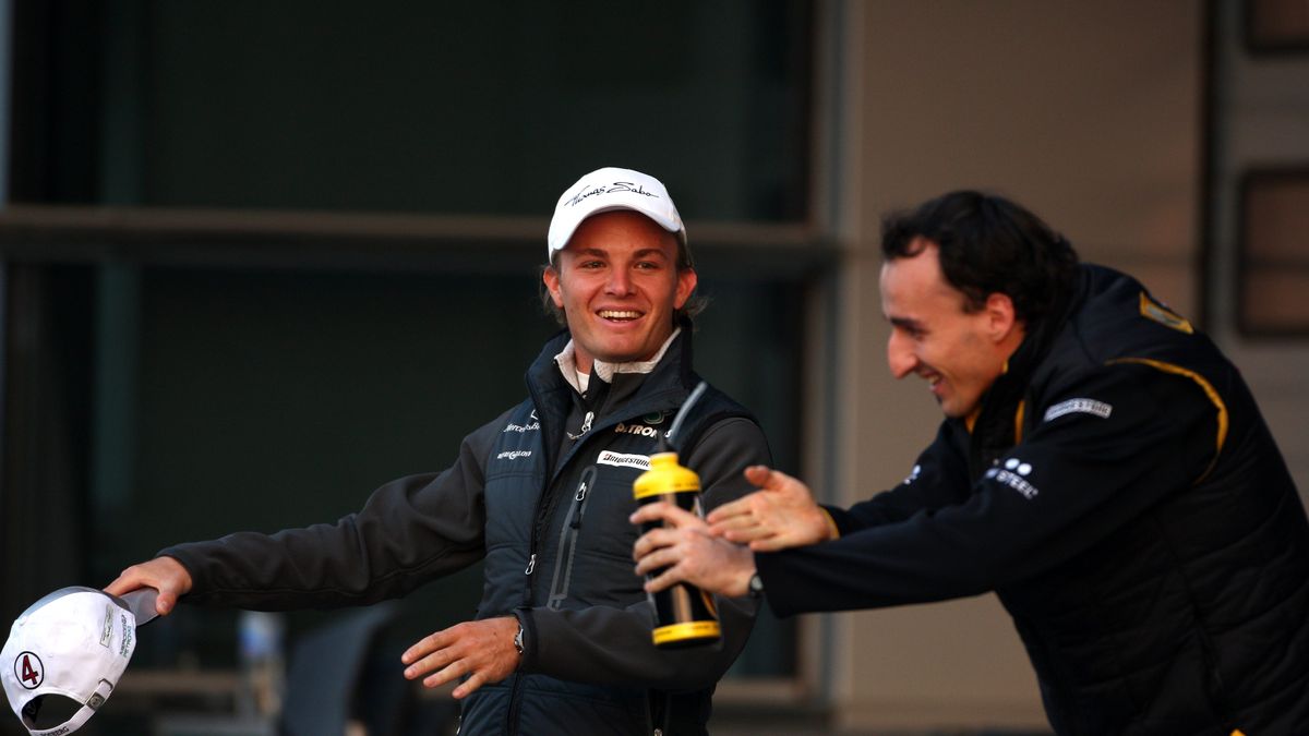 Nico Rosberg i Robert Kubica podczas GP Chin 2010