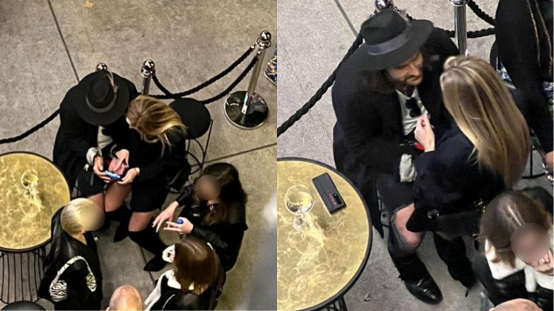 Piotr Stramowski i Edyta Folwarska wymieniają czułości na imprezie