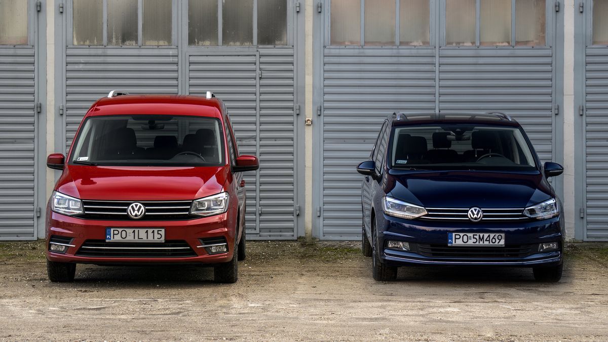 Nowy Caddy i Touran z przodu są całkiem podobne.