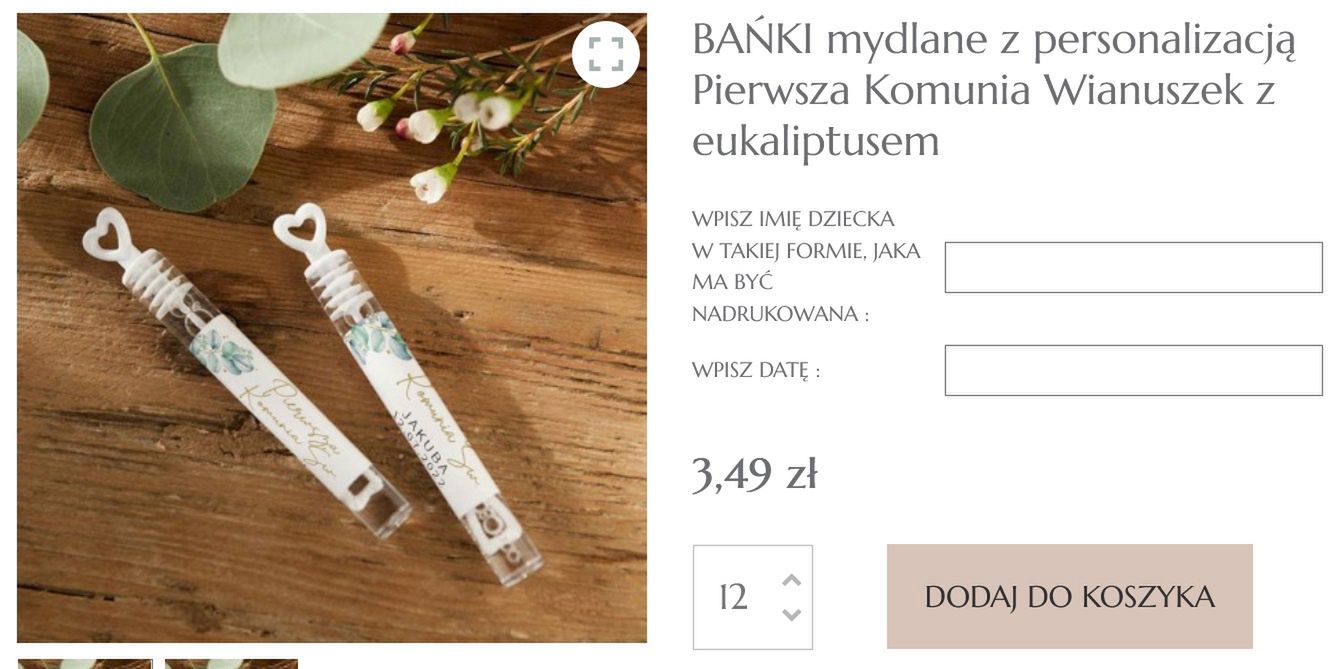 Podziękowania dla gości komunijnych