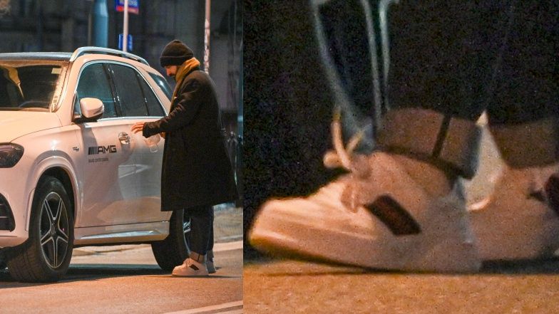 Samotny Piotr Stramowski załatwia sprawunki późnym wieczorem