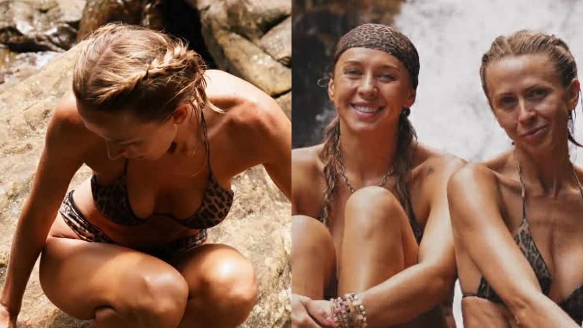 Siostry Krawczyńskie pozują w bikini pod wodospadem