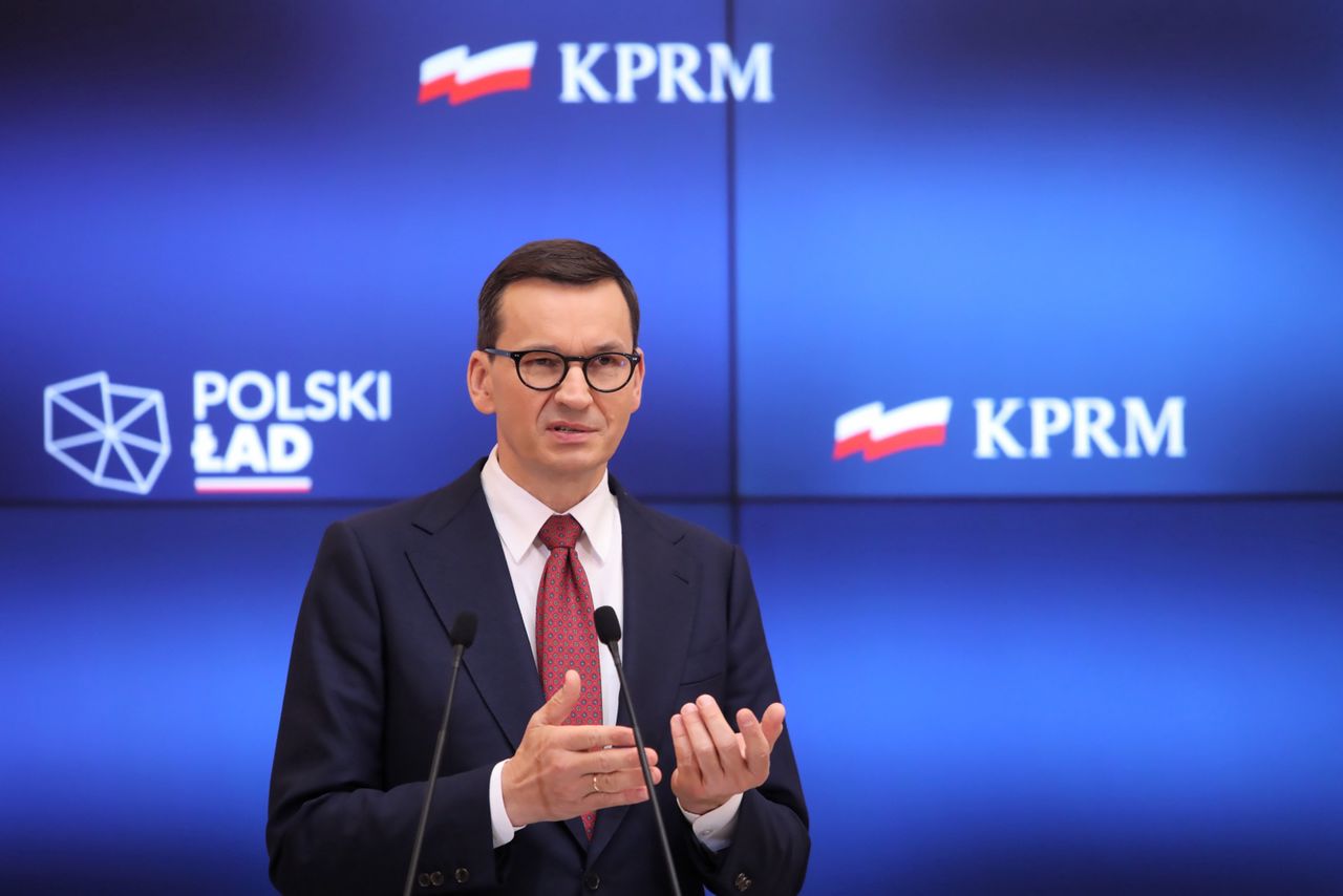 Mateusz Morawiecki podczas konferencji prasowej