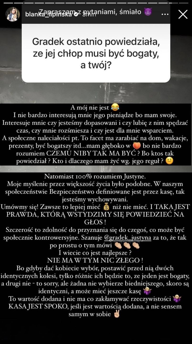 Odpowiedź Blanki Lipińskiej